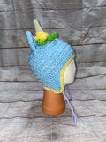 Unicorn Hat Blue with Accent Flowers