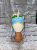 Unicorn Hat Blue with Accent Flowers