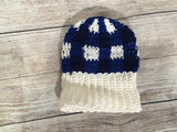 Blue and White Plaid Hat (small)