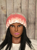 Strawberry Pie Self Striping Pompom Beanie Hat (Medium)