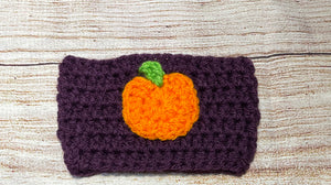 Crochet Cup Sleeve (Pumpkin Appliqué)