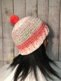Strawberry Pie Self Striping Pompom Beanie Hat (Medium)