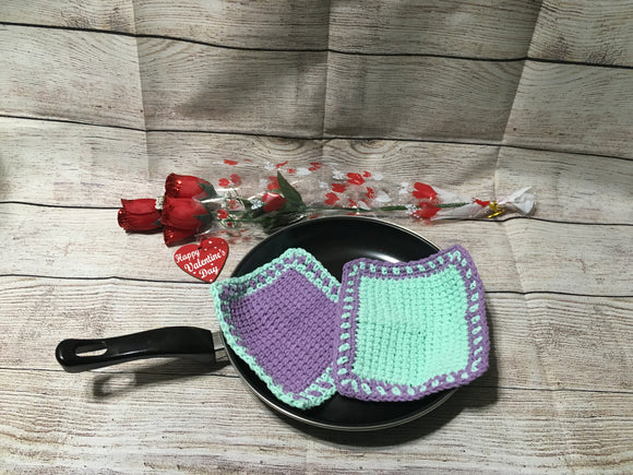 Tunisian Simple Stitch Crochet Multipurpose Cloths (2pack)