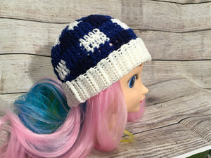 Blue and White Plaid Hat (small)