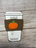 Crochet Cup Sleeve (Pumpkin Appliqué)