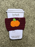 Crochet Cup Sleeve (Pumpkin Appliqué)