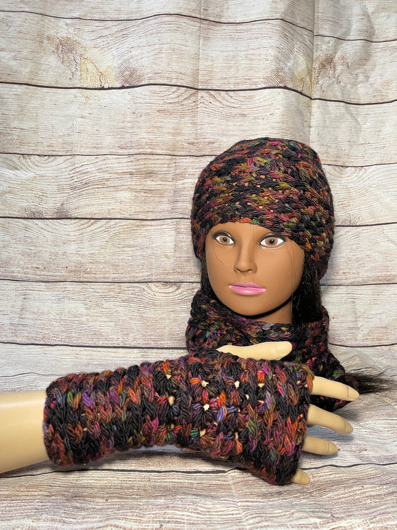 Starfall Hat, Fingerless Glove, and Cowl Set