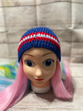 Simple Blues and Red Beanie Hat