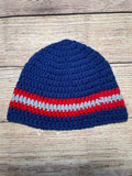 Simple Blues and Red Beanie Hat