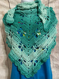 Crochet Butterfly Prayer Shawl (redheart ombré)