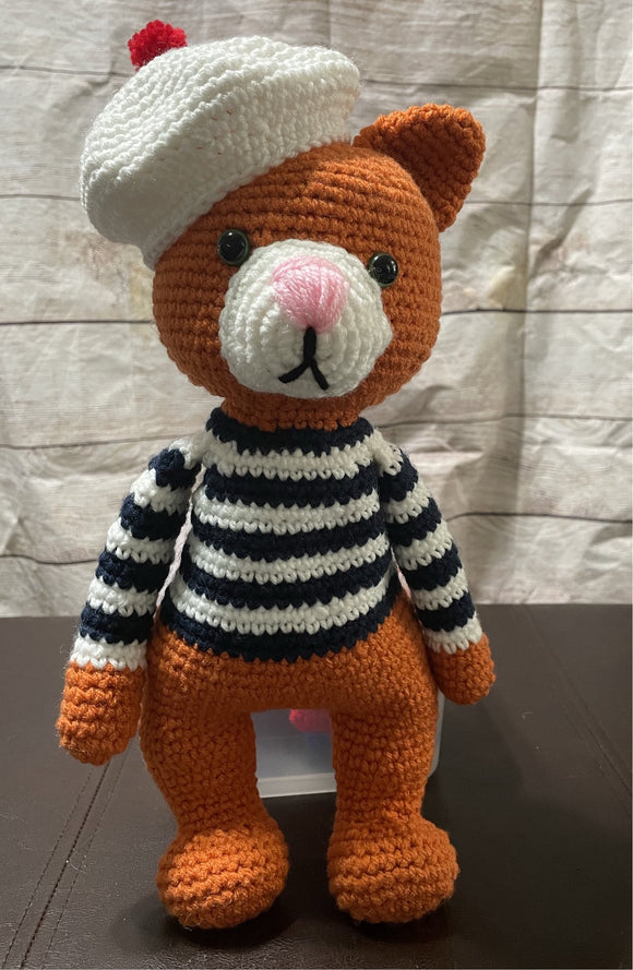 Pierre the French Cat Beanie Stuffed Animal