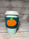 Crochet Cup Sleeve (Pumpkin Appliqué)