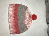 Strawberry Pie Self Striping Pompom Beanie Hat (Medium)